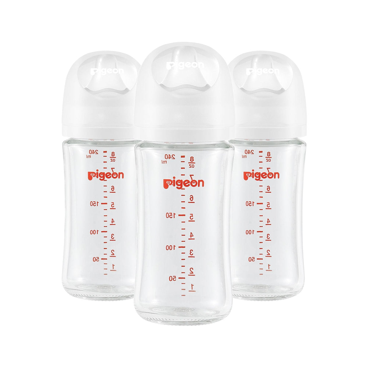 Glass Bottle with Silicone Nipple (M), 8-oz, 3 Months+, 3-pk D4I6 - product image 1