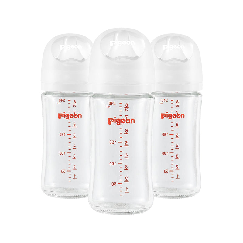 Glass Bottle with Silicone Nipple (M), 8-oz, 3 Months+, 3-pk D4I6