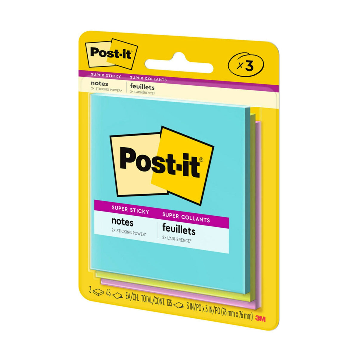Super Sticky Notes Supernova Neons Notes, 3-pk H5C6 - product image 1