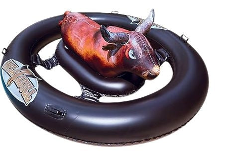 Inflatabull Inflatable Bull Ride-On Lake/Pool Float Toy, Brown Z4E7 - product image 1