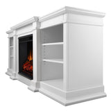 Flame Fresno Electric Media Indoor Electric Fireplace TV Stand, 72-in, 1500W, White S5V6 - product image 2