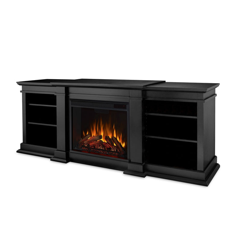 Flame Fresno Media Indoor Electric Fireplace TV Stand, 72-in, 1500W, Black M9C2