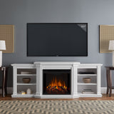 Flame Valmont Media Indoor Electric Fireplace TV Stand, 74-in, 1500W, Includes Remote Control & Firebox, White A0R0 - product image 5
