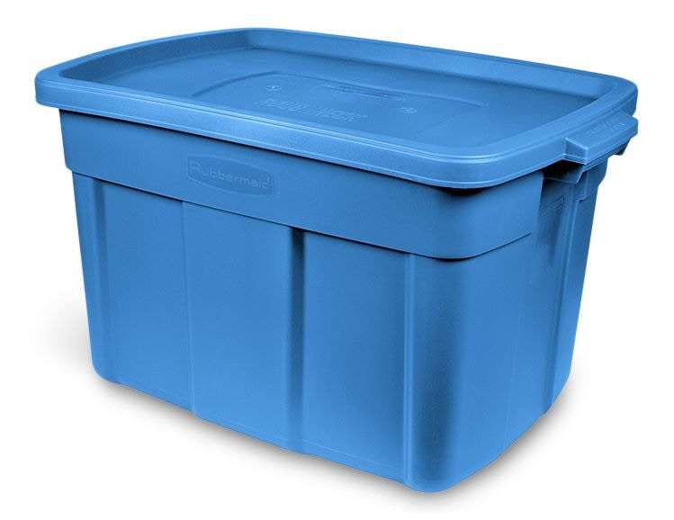 Roughneck Stackable Storage Box with Lid, 68-L, Blue L3H7 - product image 1