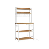 Home 5-Shelf Rustic Walnut Baker's Rack with 4 AC Outlets S9V3 - product image 1