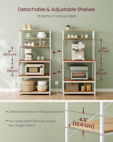 Home Oak/White Baker's Rack with 4 AC Outlets V3H5 - product image 4