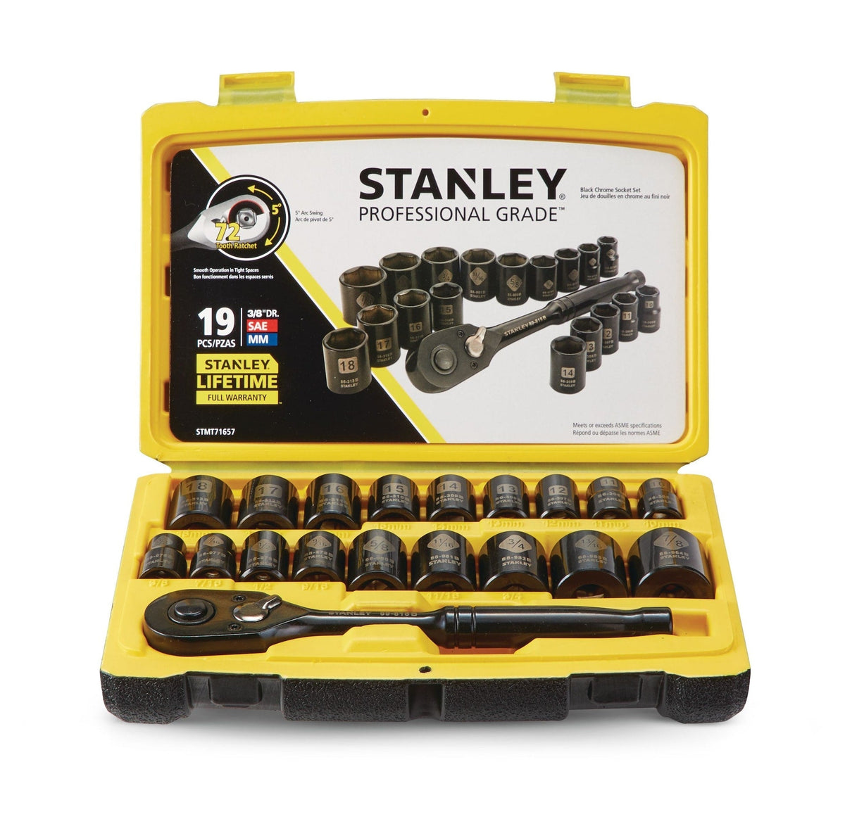 Professional Grade Black Chrome Socket Set, 19-pc, SAE/Metric D2N0 - product image 2
