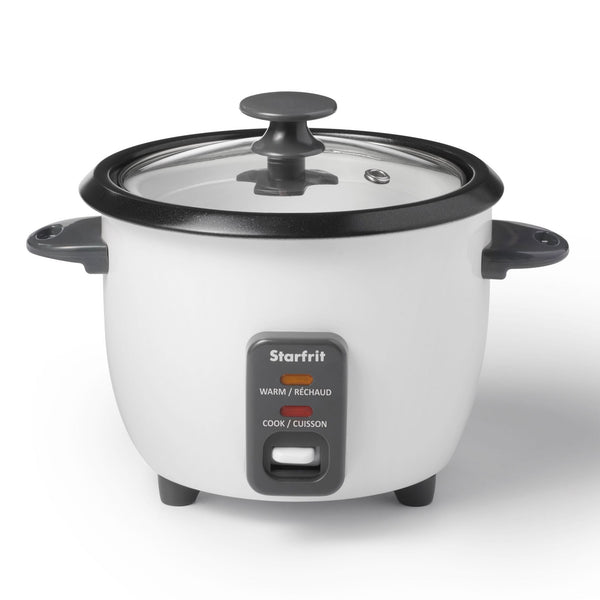 300W 6-Cup White Rice Cooker with Steam Basket R8O7