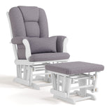 Tuscany Glider & Ottoman Set with Matching Lumbar Cushion, White with Grey Swirl B0B4 - product image 1