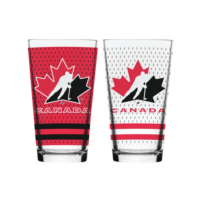 Team Canada/Hockey Canada Mixing Pint Glass Set, 16-oz, 2-pk U3V5