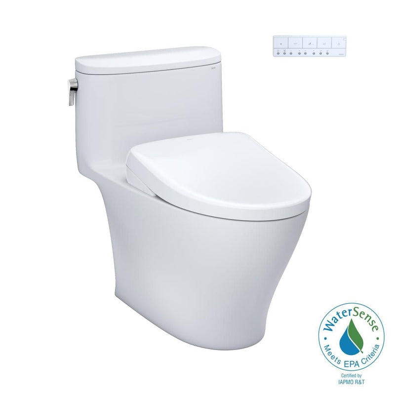 WASHLET+ Nexus One-Piece Elongated 1.28 GPF Toilet with S7 Contemporary Bidet Seat, Cotton White Y0Y3