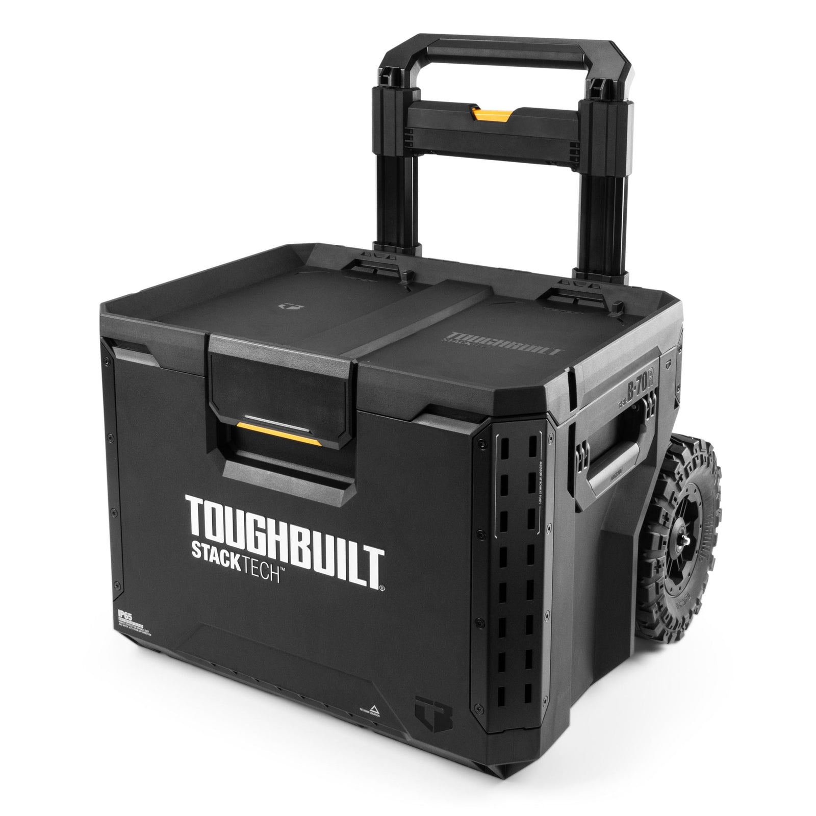 StackTech Portable Modular Plastic/Metal Rolling Tool Box with Handle and Inner Tray, IP65-Rated, Black W1U1 - product image 1