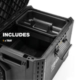 StackTech Portable Modular Plastic/Metal Rolling Tool Box with Handle and Inner Tray, IP65-Rated, Black W1U1 - product image 2
