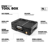 StackTech Top Portable Modular Plastic/Metal Tool Box with 4 Dividers and 4 Bins, IP65-Rated, Black D1O1 - product image 2