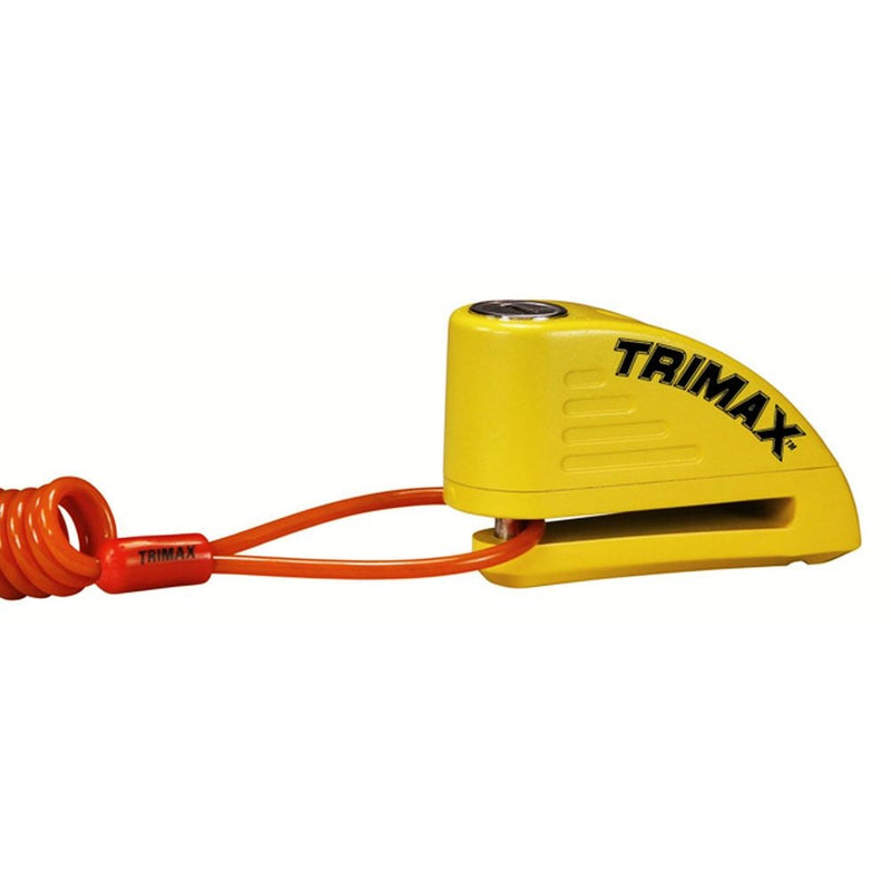 Alarmed Disc Lock with 8mm Pin, Yellow with Pouch & Cable Q4L7
