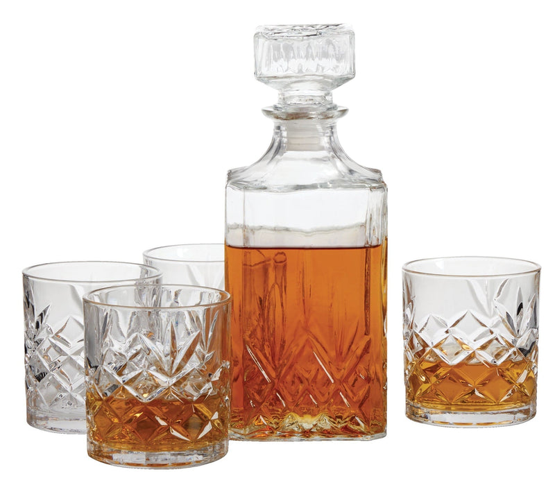 Glass Whiskey Decanter & Glasses Set, 5-pc S0R4