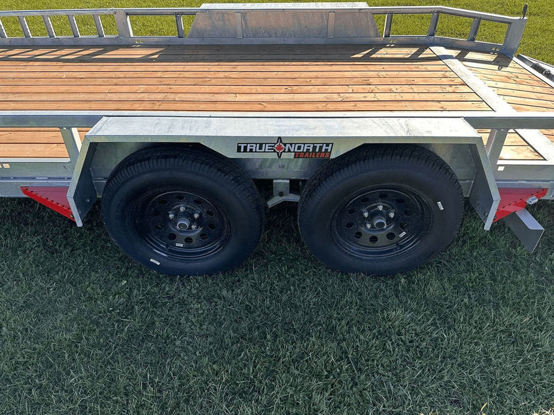 83-in x 16-ft Tandem Axle Utility Trailer, Galvanized V8K9