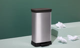 type A Slim Silver Plastic Rectangular Step Garbage Can, 50-L E0O2 - product image 3