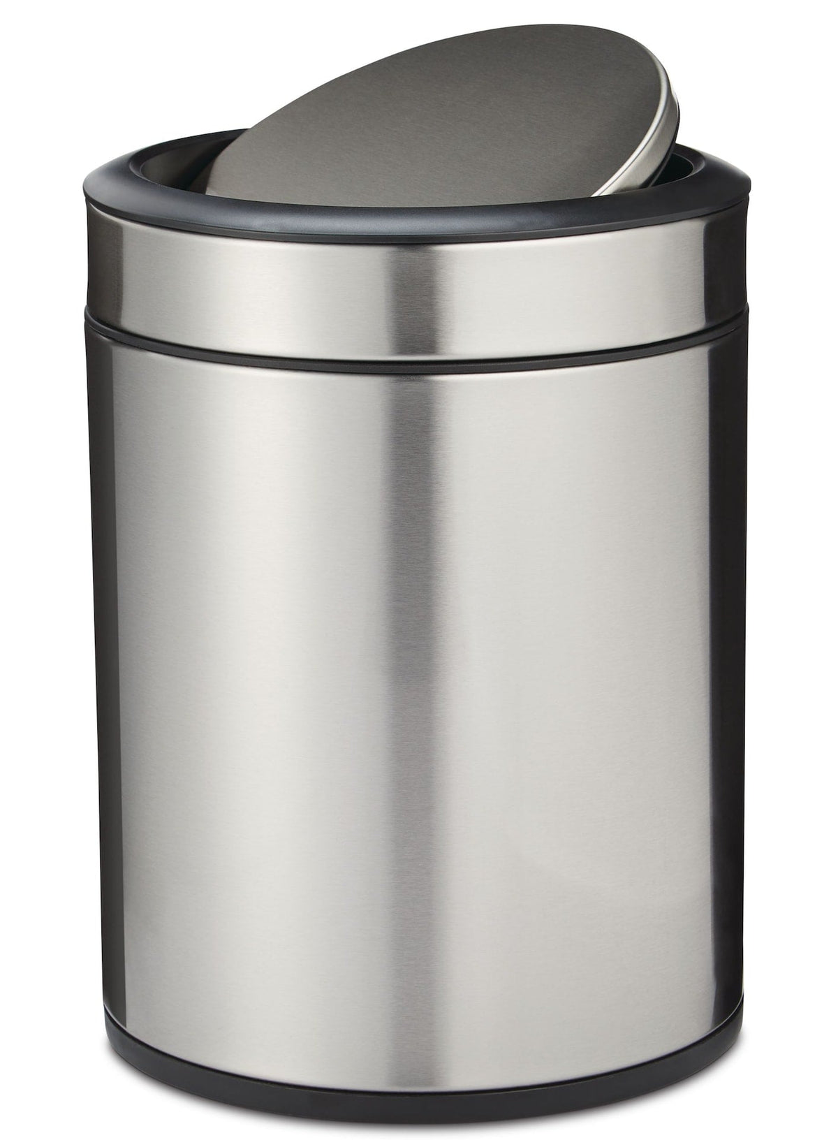 type A Steel and Plastic Circular Swing Lid Garbage Bin, Silver, 8-L M5P4 - product image 5