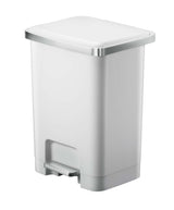 Type A Wide Resin Rectangular Step Refuse Can, White, 25-L V0A0 - product image 1