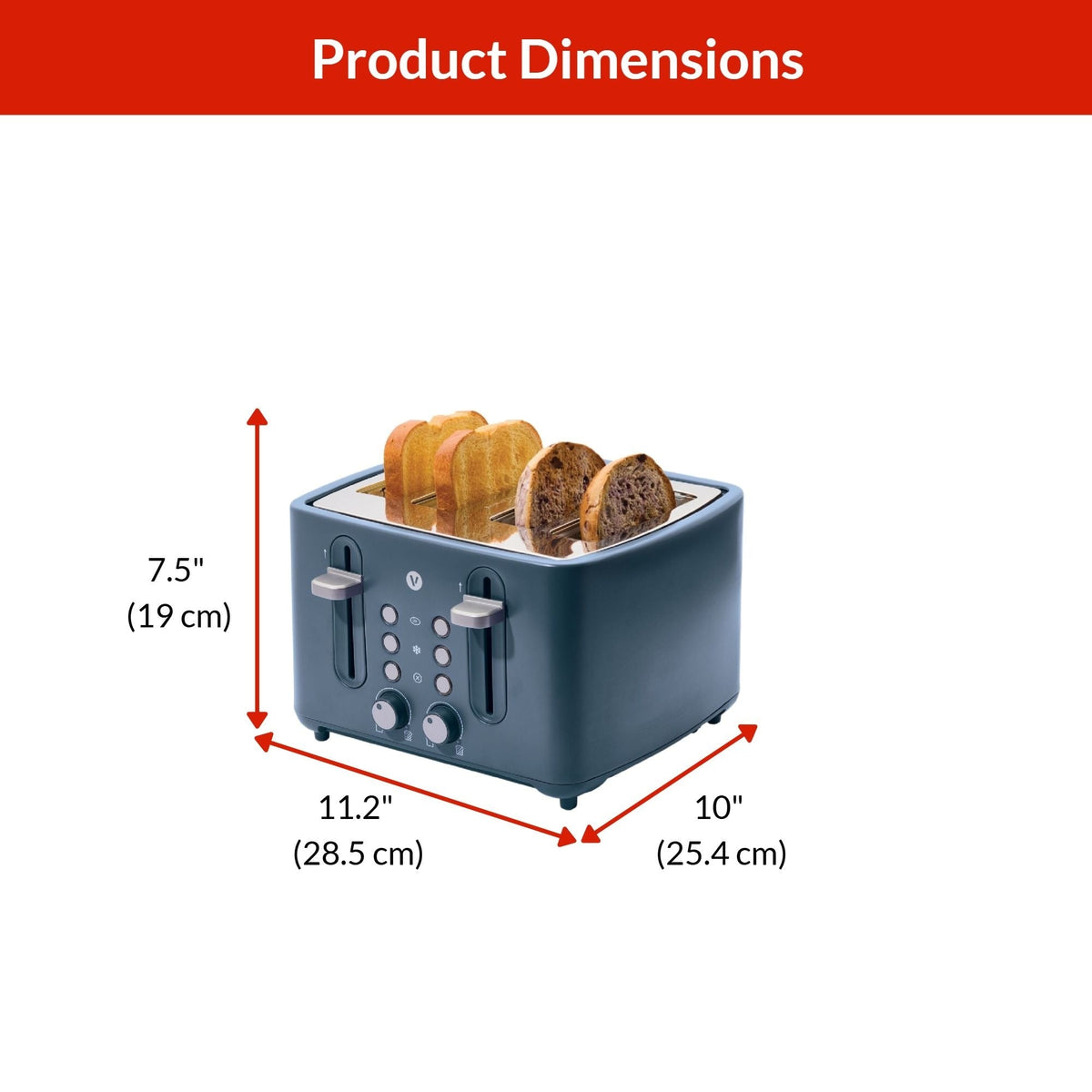4-Slice Toaster with Extra-Wide Slots, Bluefin Z2A0 - product image 2