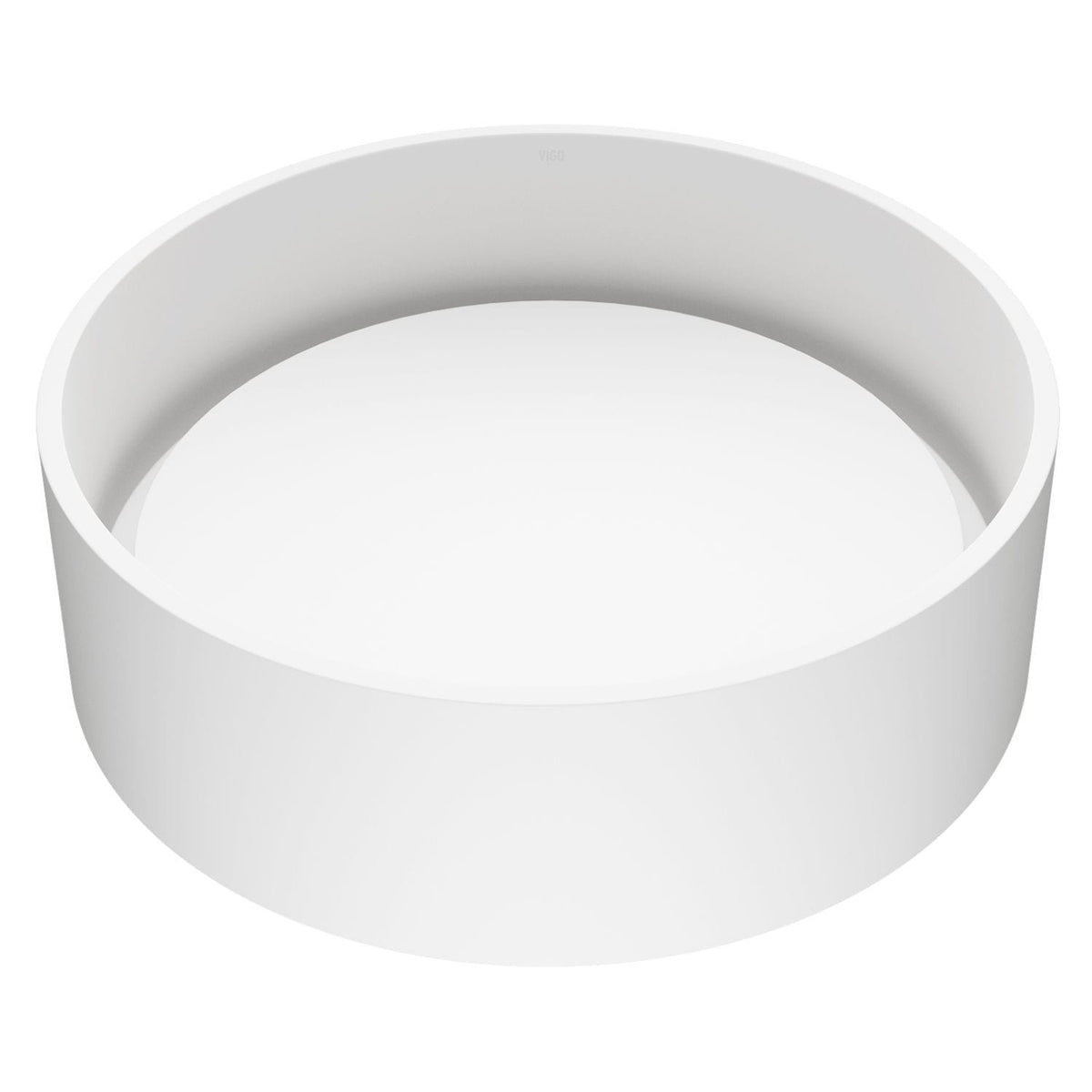 Anvil Matte Stone Round Composite Vessel Bathroom Sink/Basin with Deep Bowl, White L7O2 - product image 1