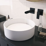 Anvil Matte Stone Round Composite Vessel Bathroom Sink/Basin with Deep Bowl, White L7O2 - product image 5