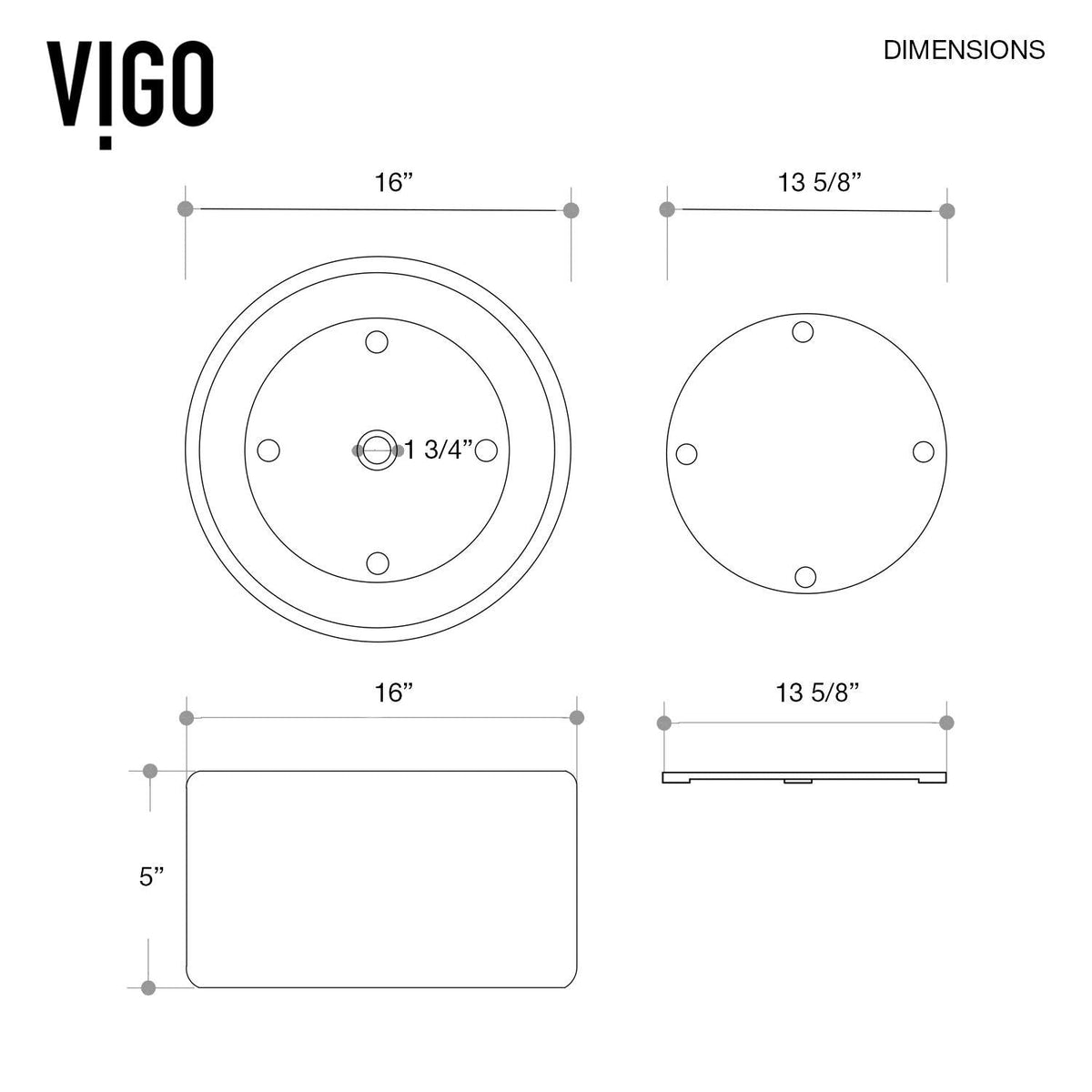 Anvil Matte Stone Round Composite Vessel Bathroom Sink/Basin with Deep Bowl, White L7O2 - product image 7