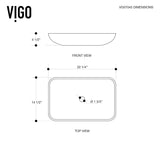 Glass Rectangular Vessel Bathroom Sink/Basin with Rounded Edges & Deep Bowl, Gold H1I7 - product image 7