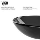Glass Sheer Black Bathroom Sink/Basin Set with Duris Faucet and Round Vessel G9I2 - product image 8