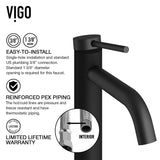 Lexington Single Handle Vessel Sink Bathroom Faucet with cFiber© Body, Matte Black Z1F5 - product image 4