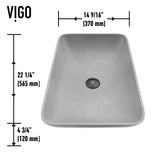 Lorca Gothic ConcretoStone 22x15-in Deep Grey Bathroom Sink/Basin with Rectangular Vessel V8O7 - product image 2