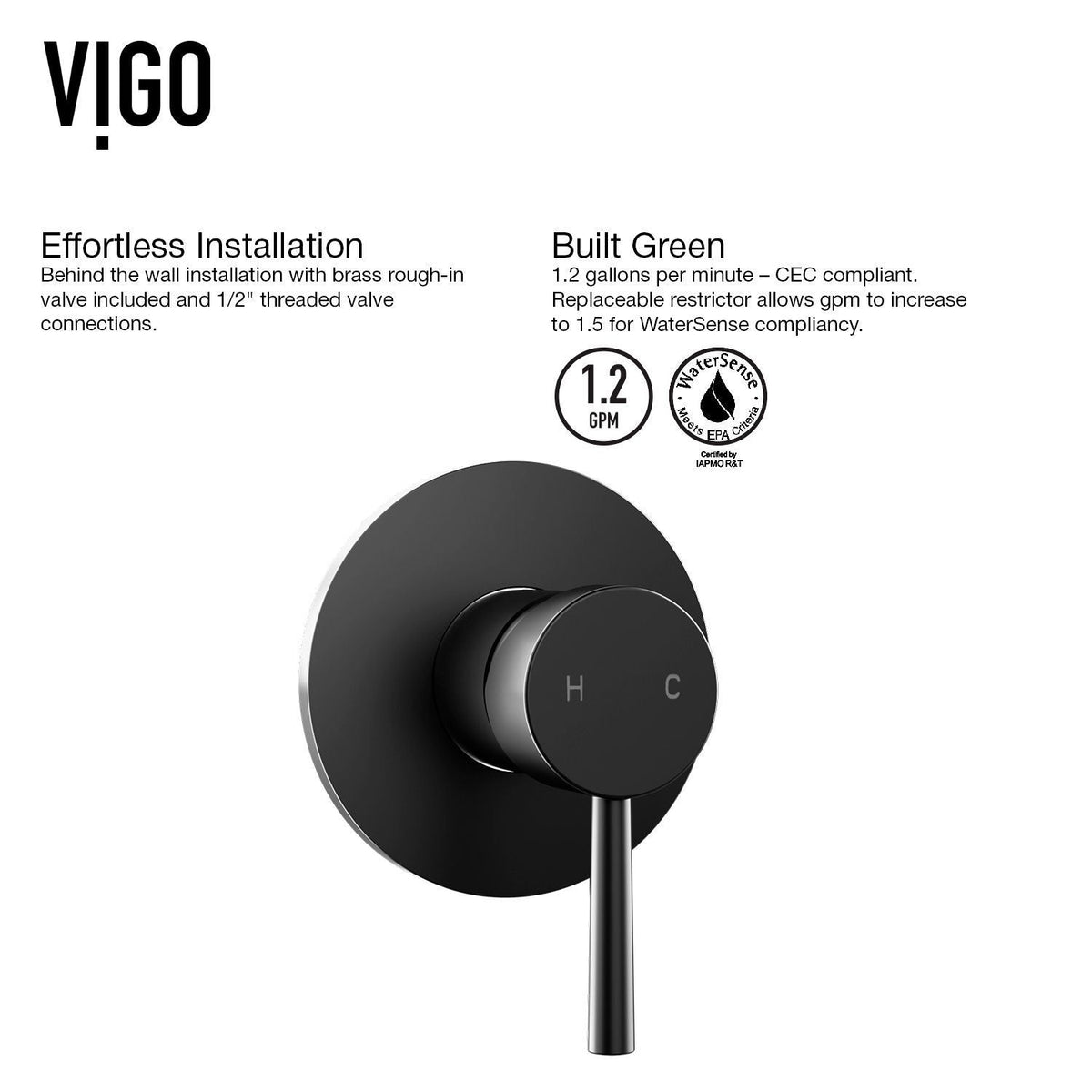 Olus Single Handle Wall Mount Bathroom Sink Faucet, WaterSense Certified, Matte Black H4Y3 - product image 4