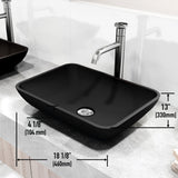 Sottile MatteShell Matte Black Bathroom Sink/Basin Set with Cass Faucet and Glass Rectangular Vessel Y2F9 - product image 5