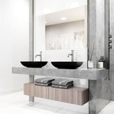 Sottile MatteShell Matte Black Bathroom Sink/Basin Set with Cass Faucet and Glass Rectangular Vessel Y2F9 - product image 8