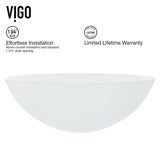 White Frost White Bathroom Sink/Basin Set with Linus Faucet and Round Glass Vessel J8S8 - product image 6