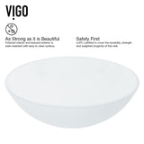 White Frost White Bathroom Sink/Basin Set with Linus Faucet and Round Glass Vessel J8S8 - product image 8