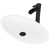 Wisteria MatteStone White Bathroom Sink/Basin Set with Niko Faucet and Oval Composite Vessel P4Z5 - product image 1