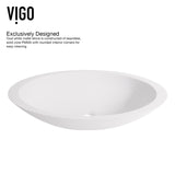 Wisteria MatteStone White Bathroom Sink/Basin Set with Niko Faucet and Oval Composite Vessel P4Z5 - product image 5