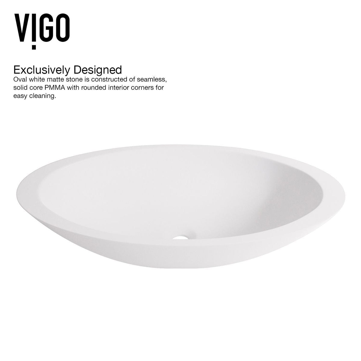 Wisteria MatteStone White Bathroom Sink/Basin Set with Niko Faucet and Oval Composite Vessel P4Z5 - product image 5
