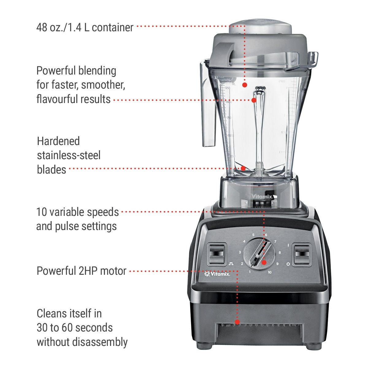 Explorian E310 Blender with 10 Speeds, Black G7B3 - product image 3