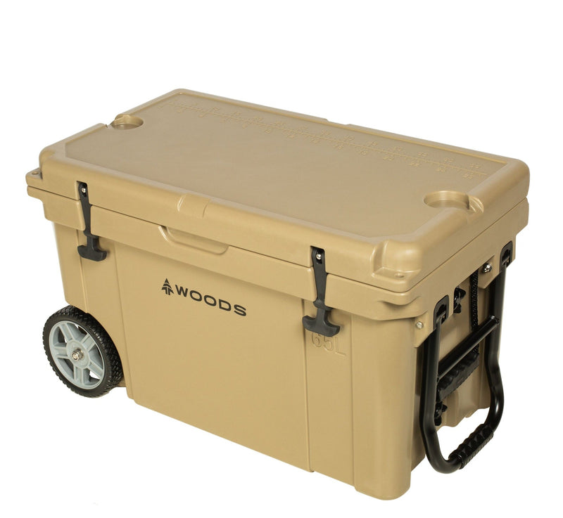 ARCTIC Wheeled Roto-Moulded Cooler with Handle, 65-L, Tan P3Z0