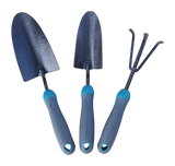 Carbon-Steel Garden Tool Set with Rubber Handles, Hammertone Finish, 3-pc A9T8 - product image 1