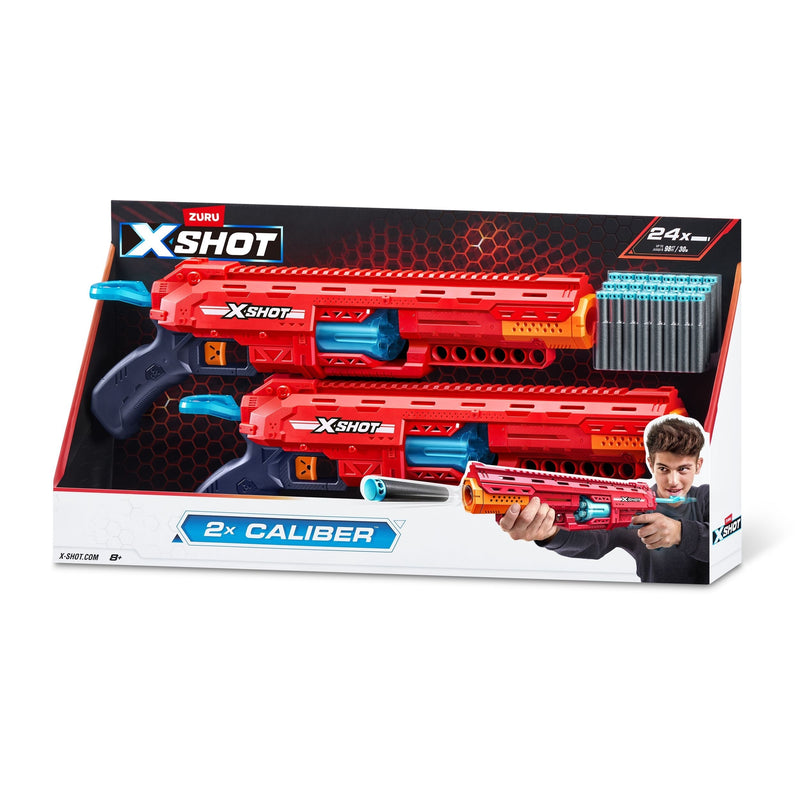 X-Shot Excel Caliber Pump-Action Dart Blaster with 24 Darts, 2-pk, Ages 8+ I6O6